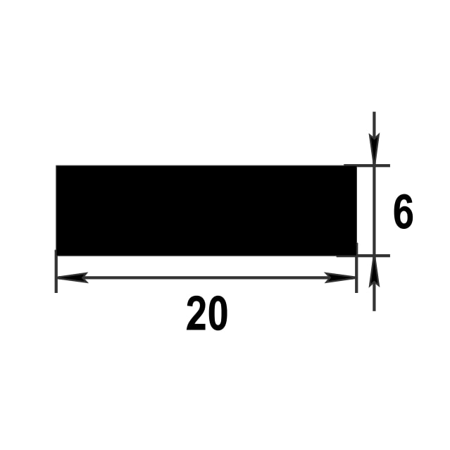 Штанга плоская 20 мм ШПл 02.2000.501л Серебро. Цена за 5 штук.