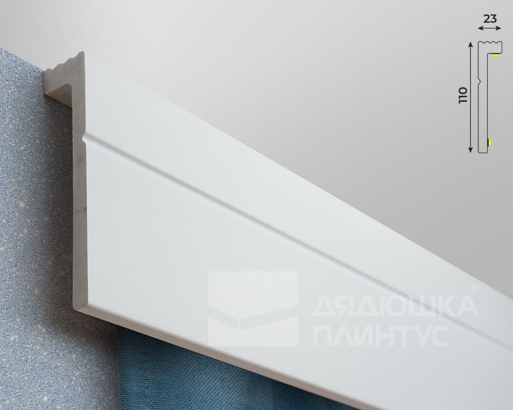 Плинтус карнизный СОЛИД 3 UHD 01/110L 2,0 м, Белый