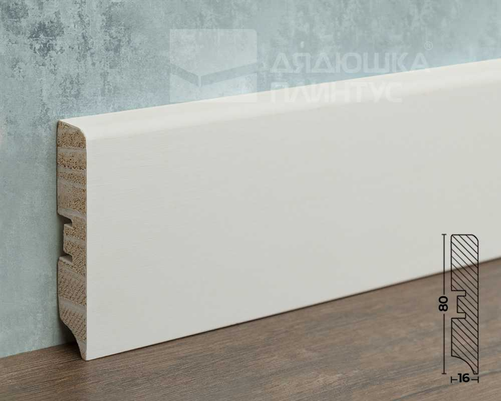 Плинтус кедр Стоунвуд. 80B 80мм 2,35м Белый