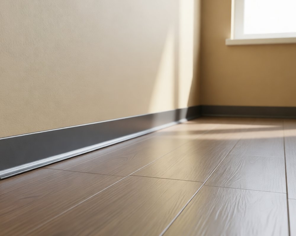 Алюминиевый плинтус AKBD40-SA 2,5м Муар антрацит