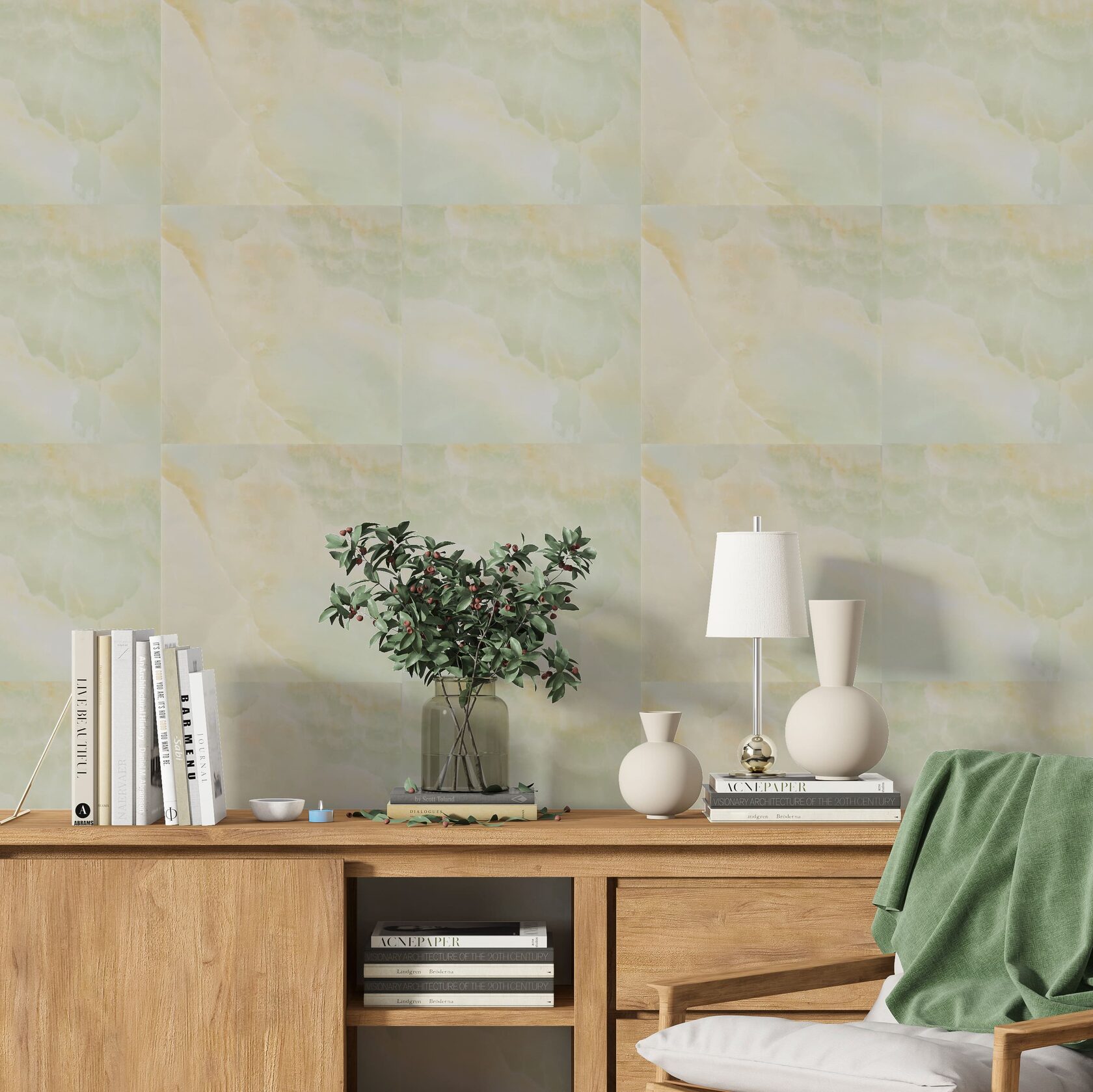 Панель самоклеющаяся ПВХ 300х300 мм 6шт/уп Мрамор Нова Бьянка. Цена указана за 0,54 м²