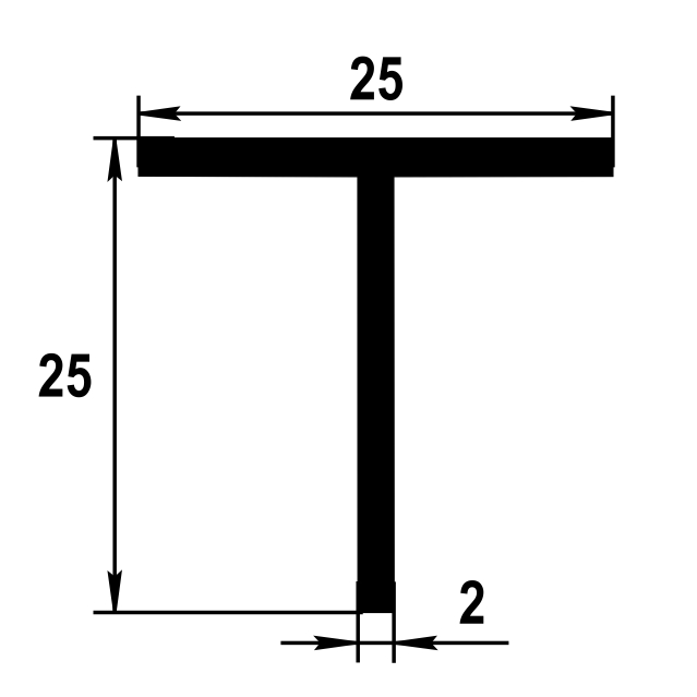 Тавр 25х25 мм Тп 05.2000.504л Бронза. Цена за 5 штук.