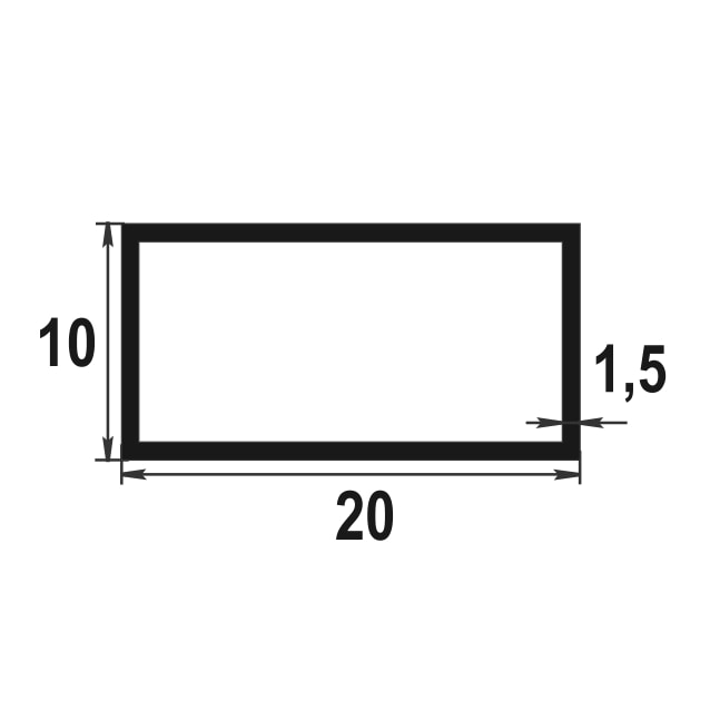 Труба прямоугольная 20х10 мм ТПр 01.2000.504л Бронза. Цена за 5 штук.