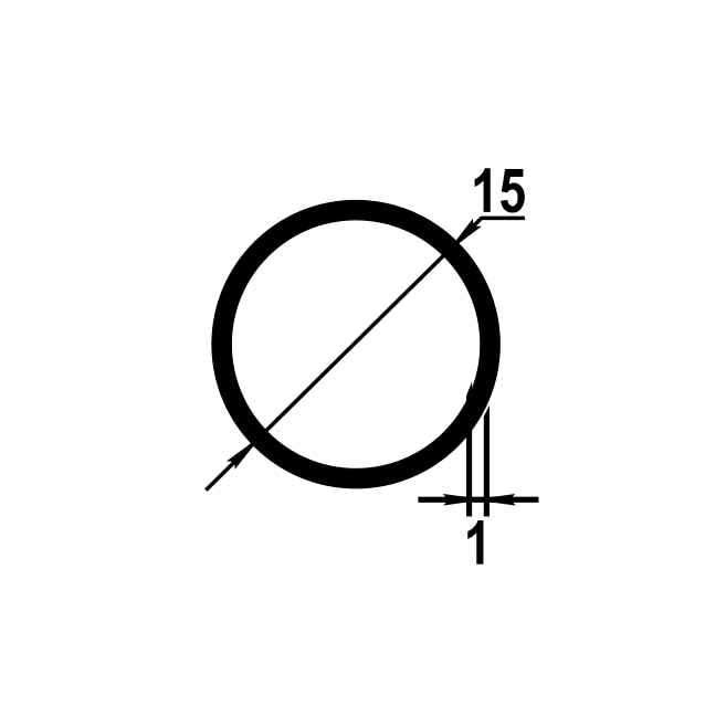 Труба круглая Ø 15 мм ТКр 04.2000.502л Золото. Цена за 5 штук.