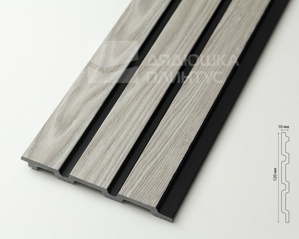 Панель вспененный полистирол ГРЕЙС 3D RAIL 120*2700 мм.  Береза