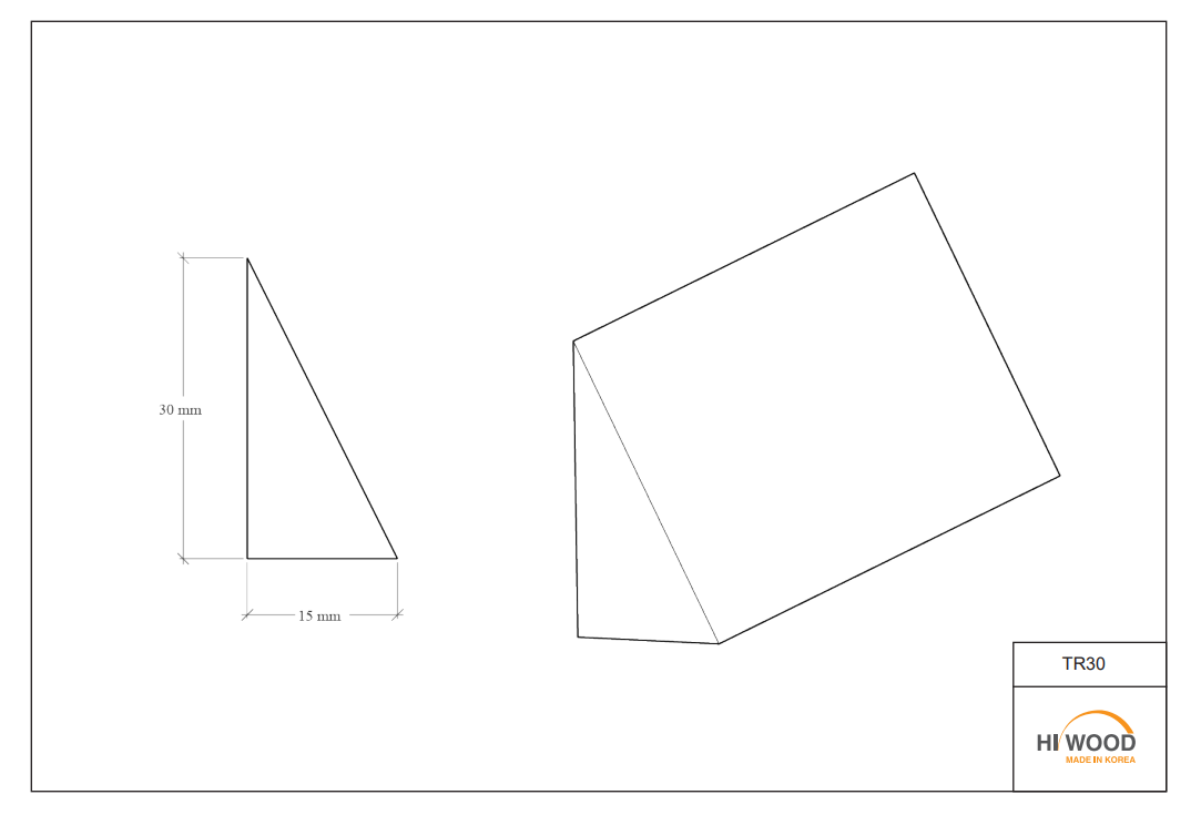 Молдинг из полистирола высокой плотности HI-WOOD TR30 30х15мм 2,0м