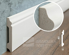 Плинтус из полистирола высокой плотности Волшебная Палочка 80*12*2000. MSPOL 102 Белый под покраску